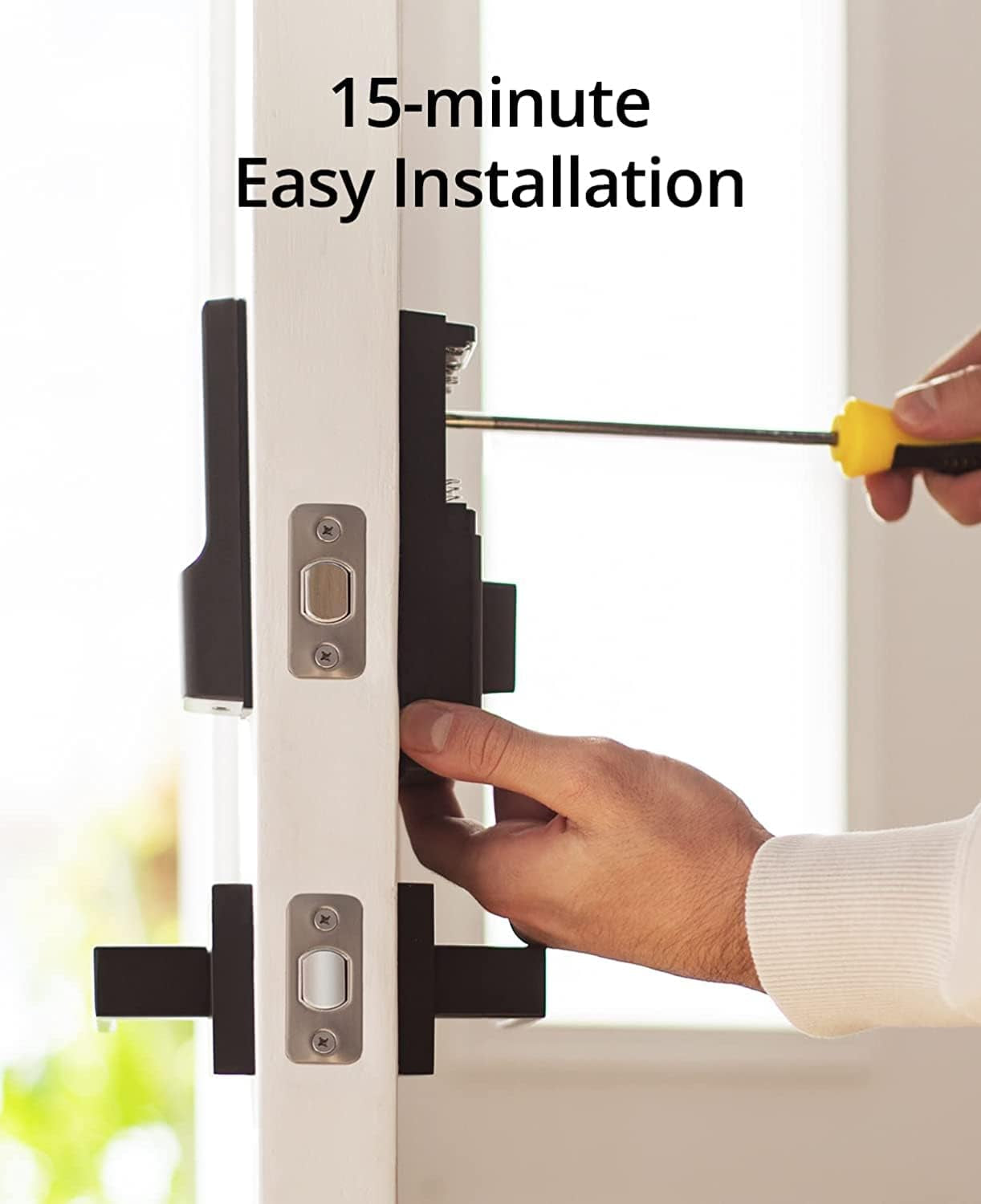 Smart Lock C210, Keyless Entry Door Lock, Built-In Wifi Deadbolt, Smart Door Lock, No Bridge Required, Easy Installation, Touchscreen Keypad, App Remote Control, 4 AA Batteries Included