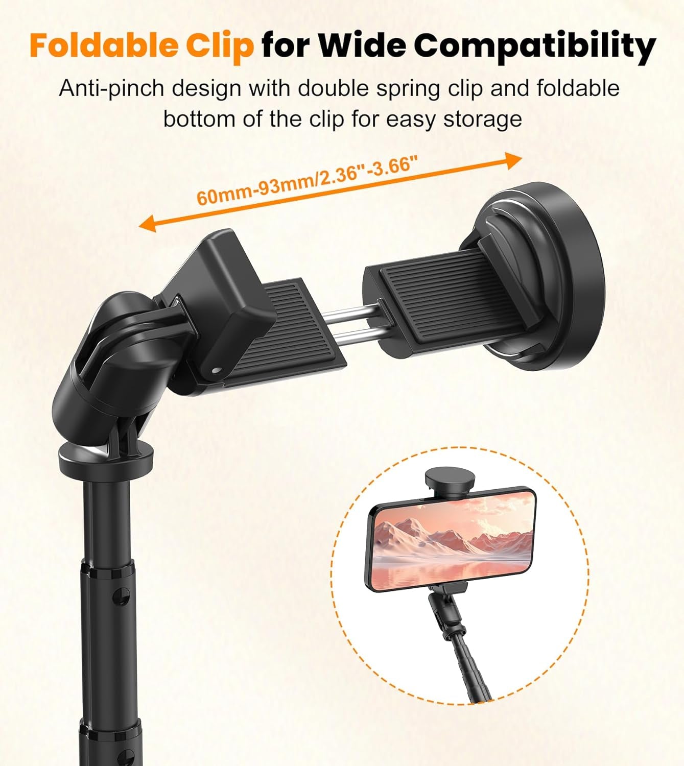 66" Automatic Phone Tripod with Magnetic Rechargable Remote,Selfie Stick 360° Vertical & Horizontal Rotatable,Stable for Iphone/Android(Black)