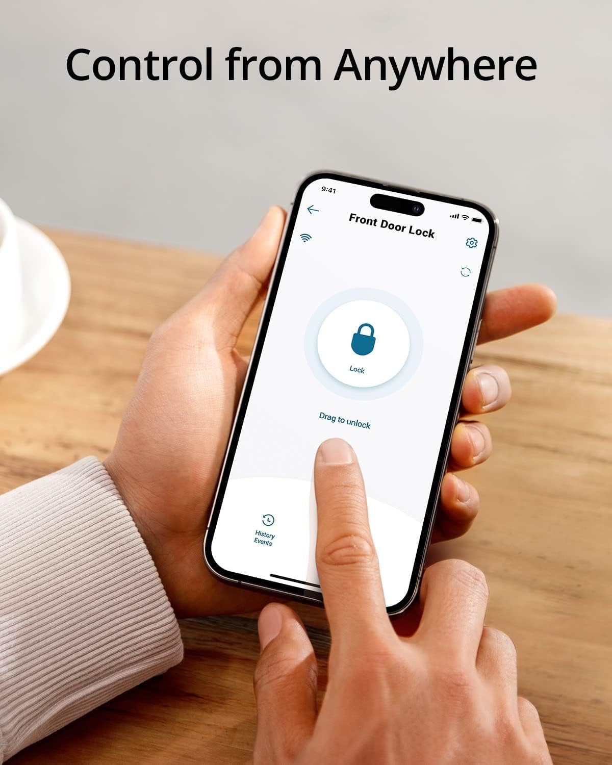 Smart Lock C210, Keyless Entry Door Lock, Built-In Wifi Deadbolt, Smart Door Lock, No Bridge Required, Easy Installation, Touchscreen Keypad, App Remote Control, 4 AA Batteries Included