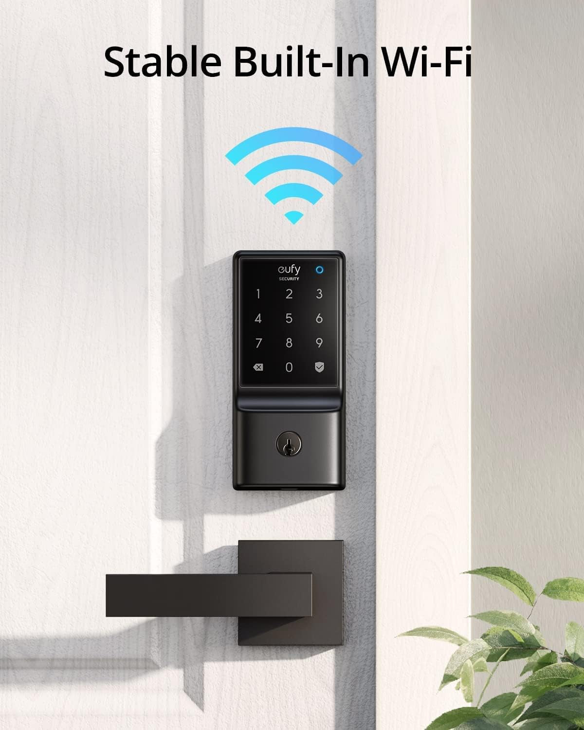 Smart Lock C210, Keyless Entry Door Lock, Built-In Wifi Deadbolt, Smart Door Lock, No Bridge Required, Easy Installation, Touchscreen Keypad, App Remote Control, 4 AA Batteries Included