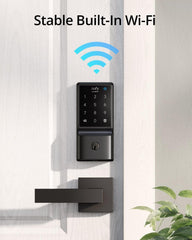 Smart Lock C210, Keyless Entry Door Lock, Built-In Wifi Deadbolt, Smart Door Lock, No Bridge Required, Easy Installation, Touchscreen Keypad, App Remote Control, 4 AA Batteries Included