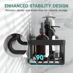 Stainless Steel Shower Caddy 6-Pack, No Drilling & Rustproof, Waterproof Adhesive Shelves Rack with Soap Holder, Large Capacity Bathroom Organizers and Storage, Wall-Mounted Kitchen & Home Decor