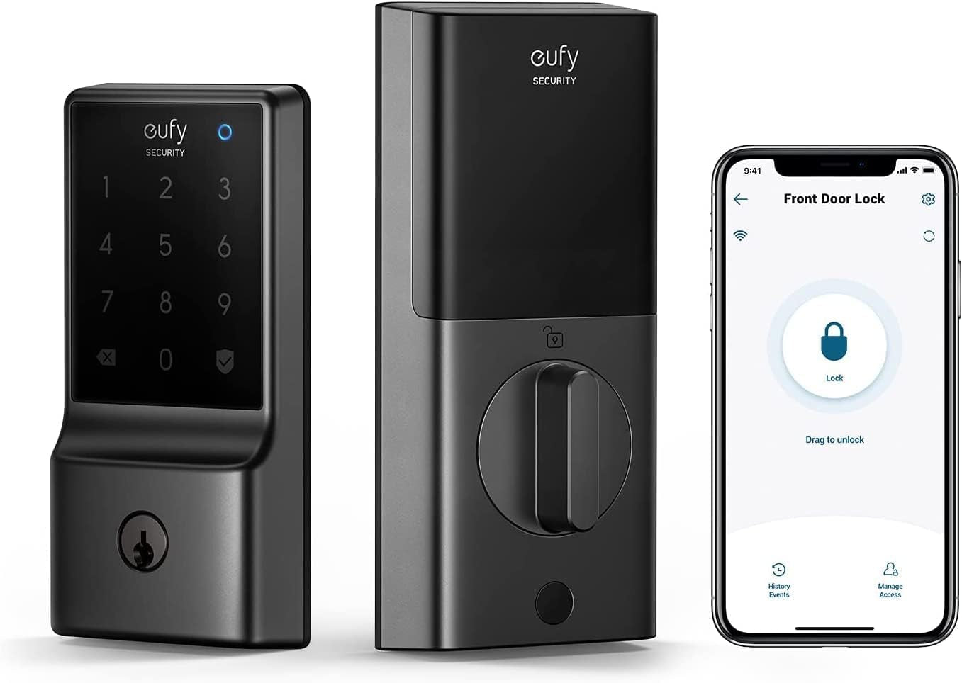 Smart Lock C210, Keyless Entry Door Lock, Built-In Wifi Deadbolt, Smart Door Lock, No Bridge Required, Easy Installation, Touchscreen Keypad, App Remote Control, 4 AA Batteries Included