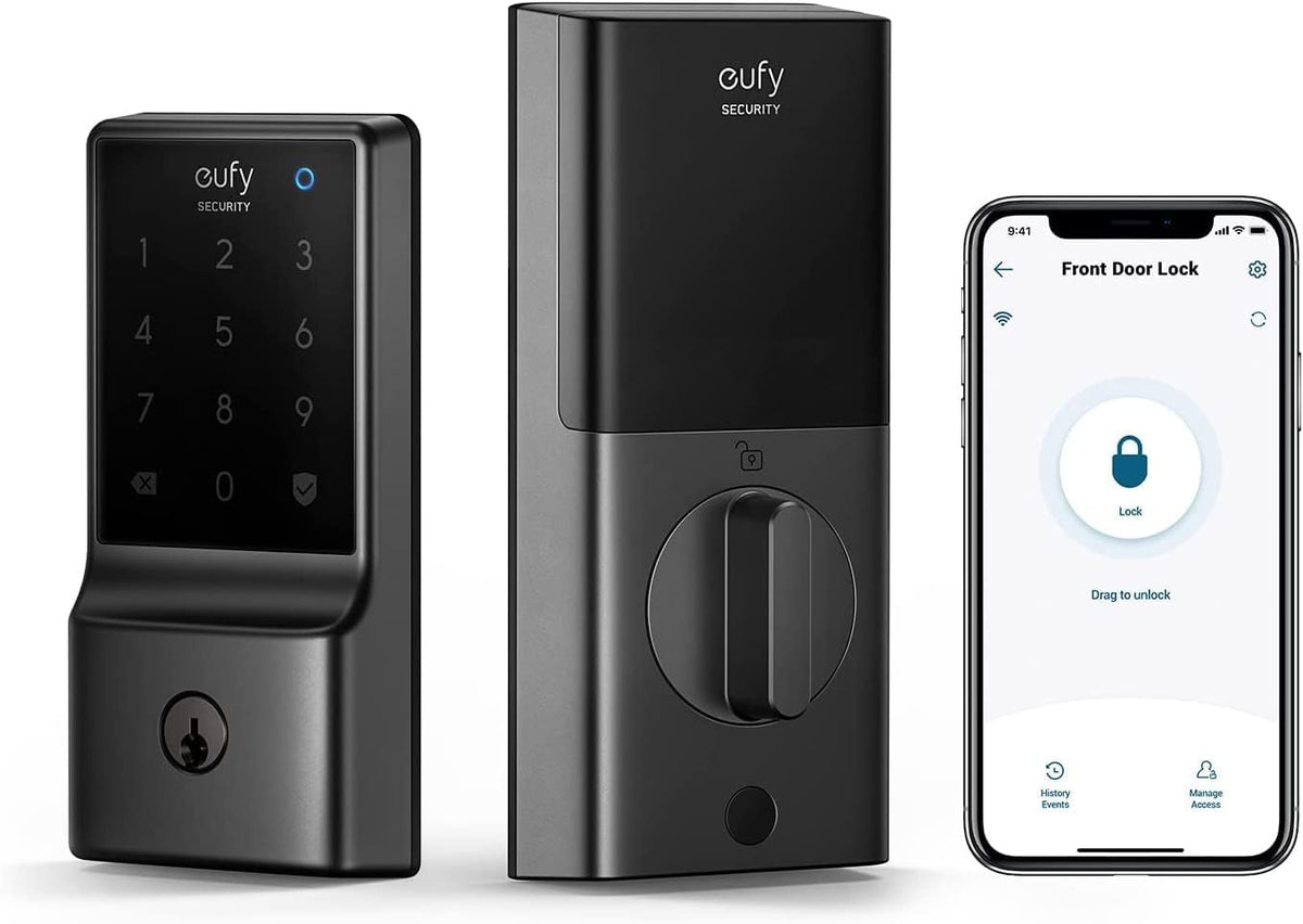 Smart Lock C210, Keyless Entry Door Lock, Built-In Wifi Deadbolt, Smart Door Lock, No Bridge Required, Easy Installation, Touchscreen Keypad, App Remote Control, 4 AA Batteries Included
